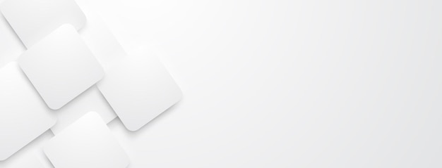 White abstract background with rounded rectangles and subtle shadows on left side creating depth and visual interest