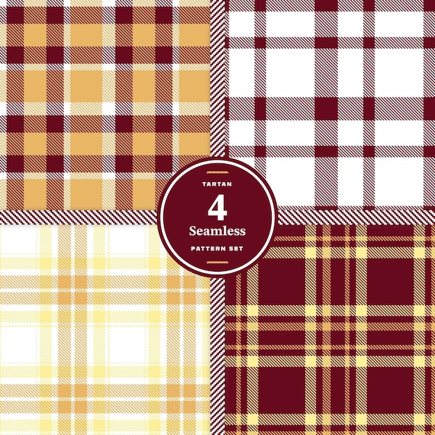 White Claret and Grey Pink seamless pattern set of 4