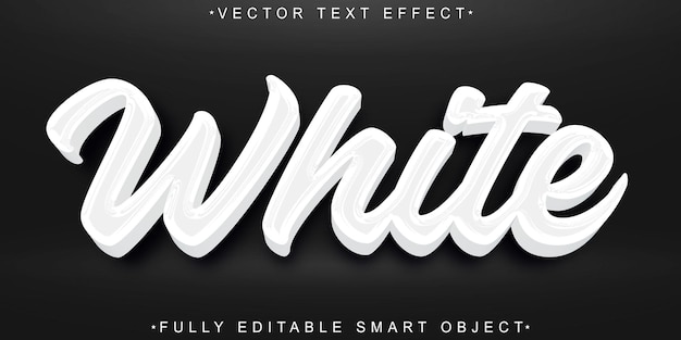 White Vector Script Efecto de texto de objeto inteligente totalmente editable