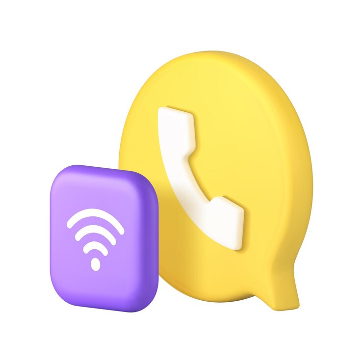 Wi-Fi llamada a Internet comunicación telefónica conexión al ciberespacio icono 3D ilustración vectorial realista