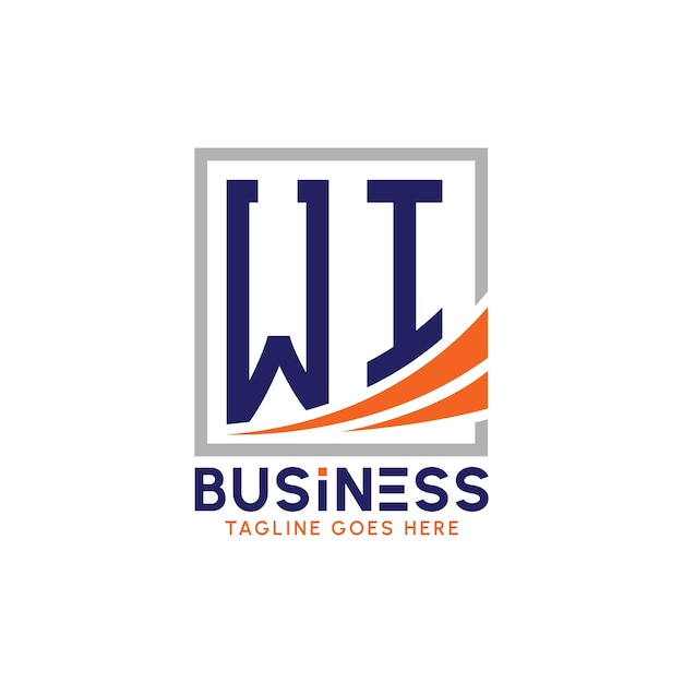 WI Logotipo de negocios Letrero WI moderno Logotipo de WI para la marca corporativa Logotipo de éxito de crecimiento WI