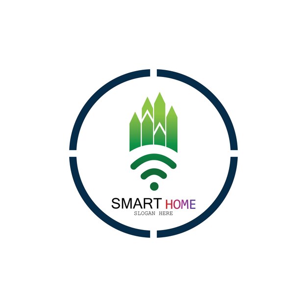 Wifi House Vector LogoSmart City Tech Icon Vector City Net Logo Concept Vector
