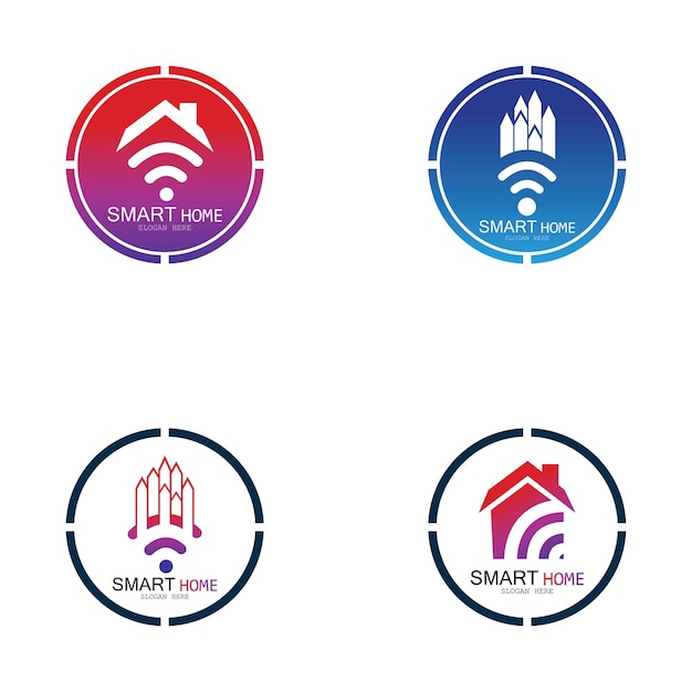Wifi House Vector LogoSmart City Tech Icon Vector City Net Logo Concept Vector