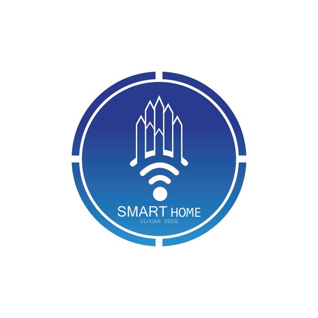 Wifi House Vector LogoSmart City Tech Icon Vector City Net Logo Concept Vector