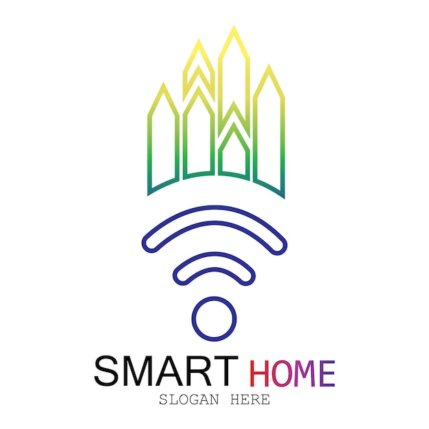 Wifi House Vector LogoSmart City Tech Icon Vector City Net Logo Concept Vector