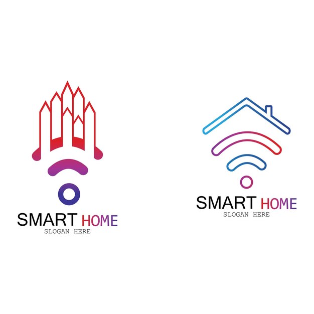 Wifi House Vector LogoSmart City Tech Icon Vector City Net Logo Concept Vector