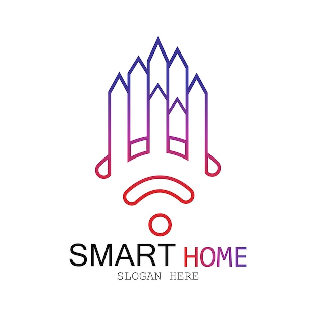 Wifi House Vector LogoSmart City Tech Icon Vector City Net Logo Concept Vector