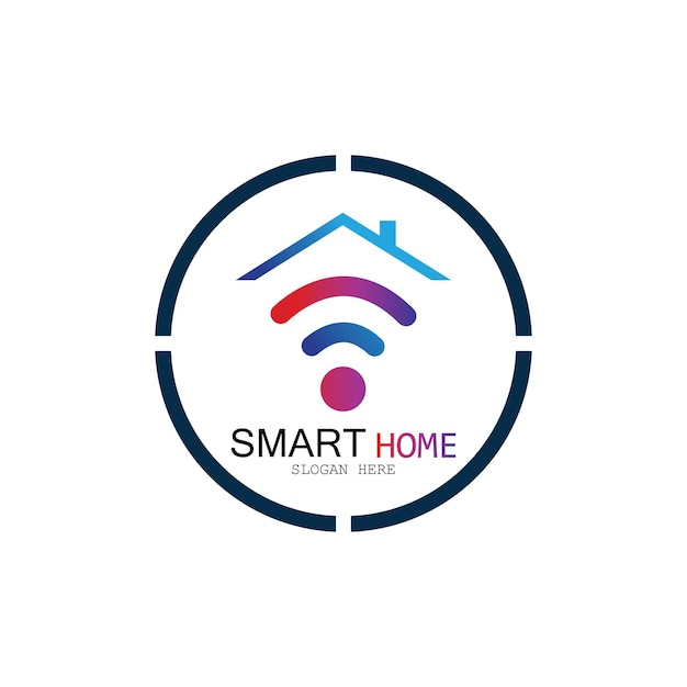 Wifi House Vector LogoSmart City Tech Icon Vector City Net Logo Concept Vector