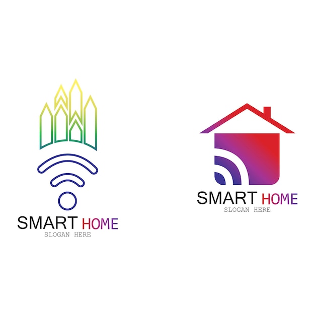 Wifi House Vector LogoSmart City Tech Icon Vector City Net Logo Concept Vector
