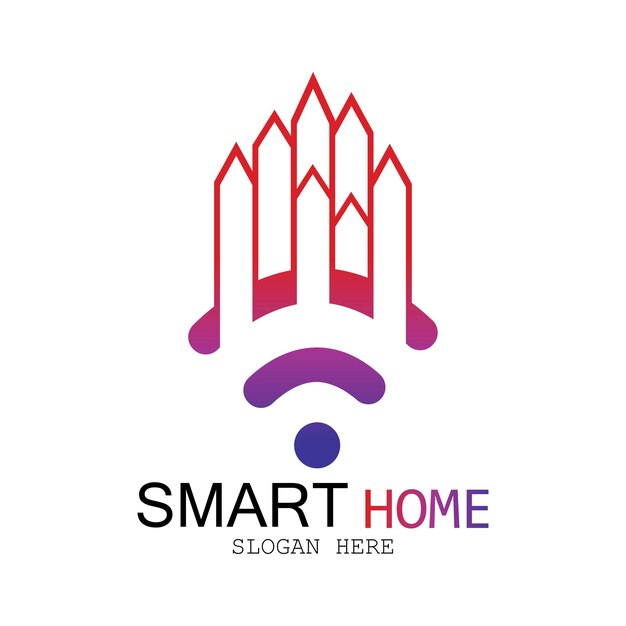 Wifi House Vector LogoSmart City Tech Icon Vector City Net Logo Concept Vector