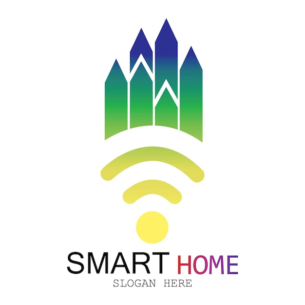 Wifi House Vector LogoSmart City Tech Icon Vector City Net Logo Concept Vector