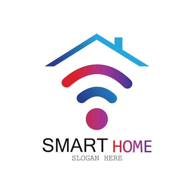 Wifi House Vector LogoSmart City Tech Icon Vector City Net Logo Concept Vector