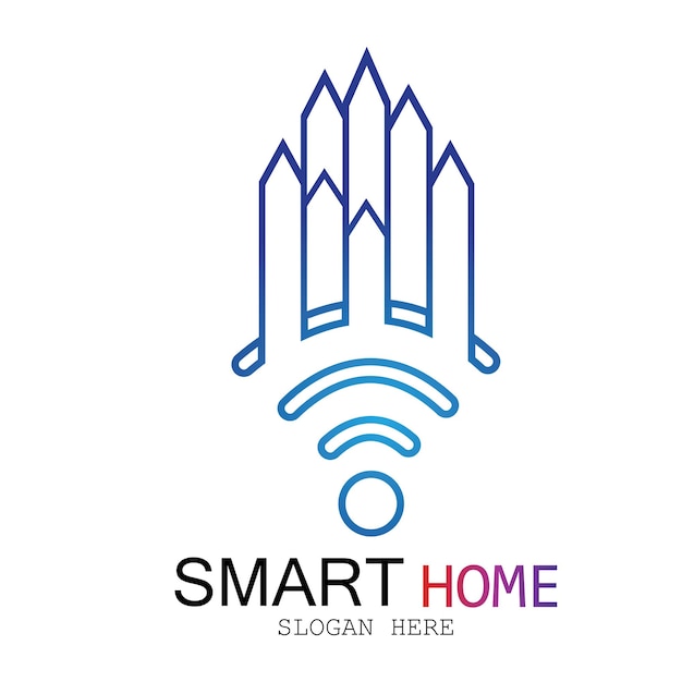 Wifi House Vector LogoSmart City Tech Icon Vector City Net Logo Concept Vector