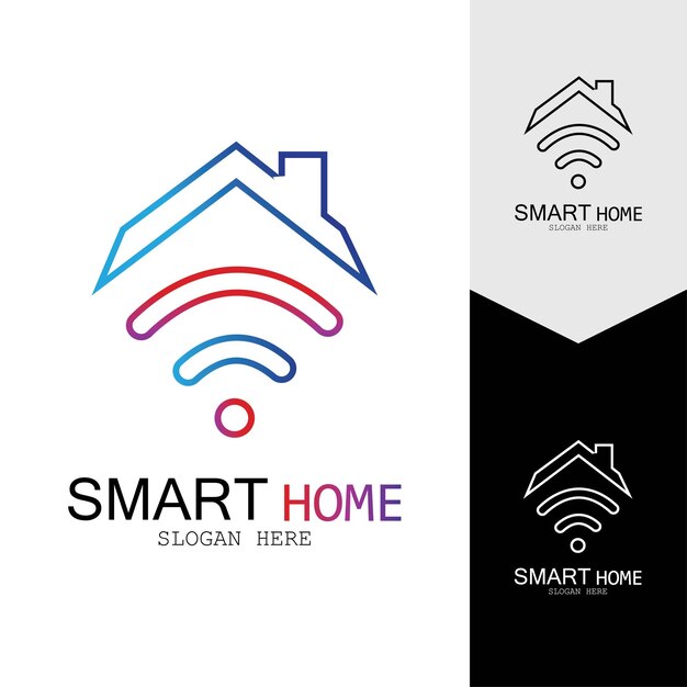 Wifi House Vector LogoSmart City Tech Icon Vector City Net Logo Concept Vector