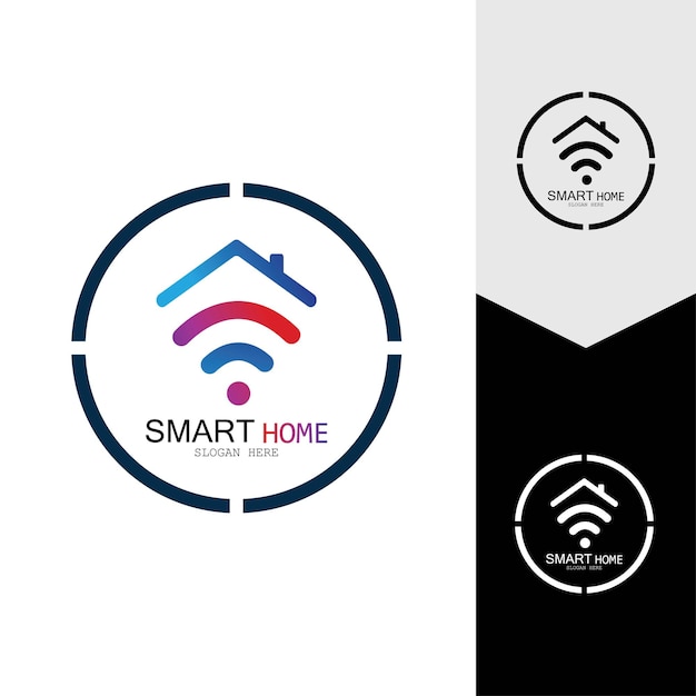 Wifi House Vector LogoSmart City Tech Icon Vector City Net Logo Concept Vector