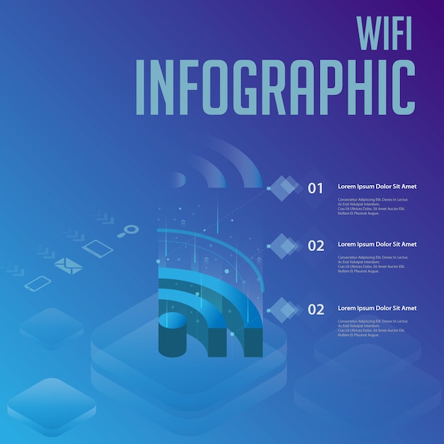 Vector wifi infografía