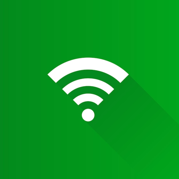 WiFi símbolo color plano icono larga sombra vector ilustración
