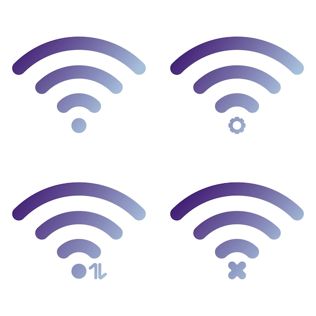 WIFI vector icono Internet inalámbrico Signo aislado sobre fondo blanco Icono con degradado para diseño gráfico y web