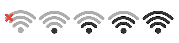 Wifi Wireless Lan Internet Señal Iconos planos para aplicaciones o sitios web aislados en blanco