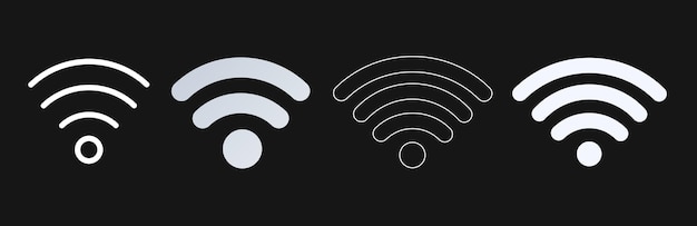 Wifi Wireless Lan Internet Señal Iconos planos para aplicaciones o sitios web - Aislados en blanco.