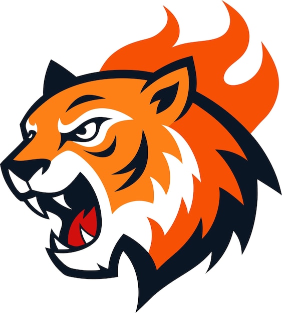 Wild Animal Mascot Logo Ilustración vectorial Clipart de dibujos animados y diseño de arte de líneas