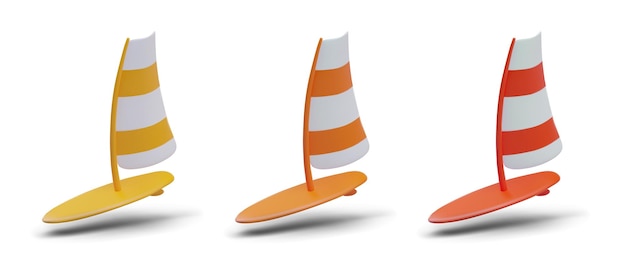 Windsurf en colores rojo naranja y amarillo Tabla con vela para nadar