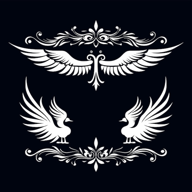 WingInspired Elegante diseño vectorial vintage para marcas y decoración