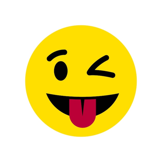 Winking TongueOut Emoji Sonríe amarillo lúdico para conversaciones digitales coqueteantes o divertidas