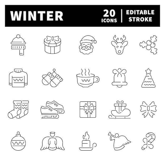 Winter icons collection