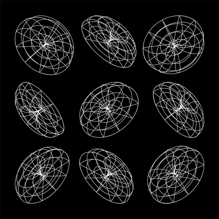 Vector wireframe formas alineadas malla de perspectiva cuadrícula 3d bajos elementos poli geométricos elementos de diseño futurista retro y2k vaporwave y estilo de onda sintética ilustración vectorial
