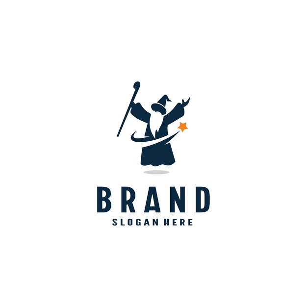 Wizard and magic logo design in vector