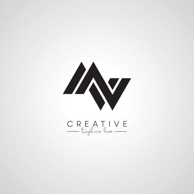 WM Carta Moderno Artístico Abstracto MW Diseño del logotipo Basado en la plantilla vectorial inicial