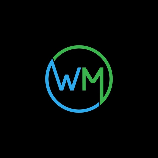 WM Diseño inicial de la letra del logotipo plantilla Ilustración vectorial