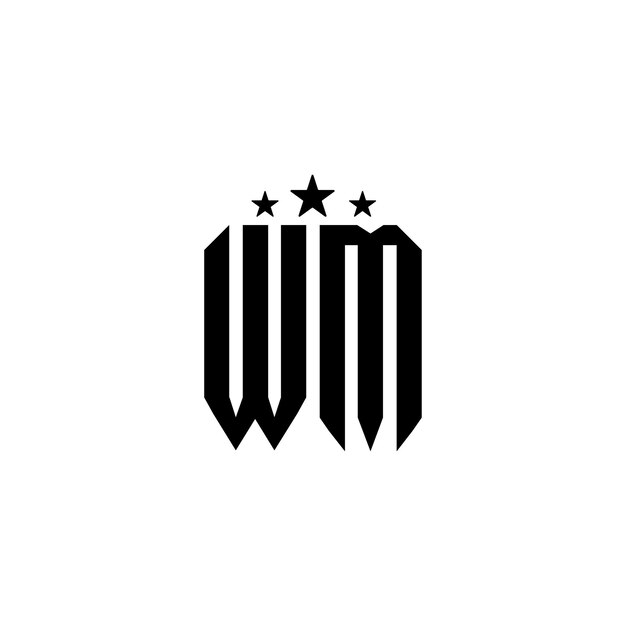 WM monograma diseño del logotipo letra texto nombre símbolo monocromático logotipo alfabeto carácter logotipo simple