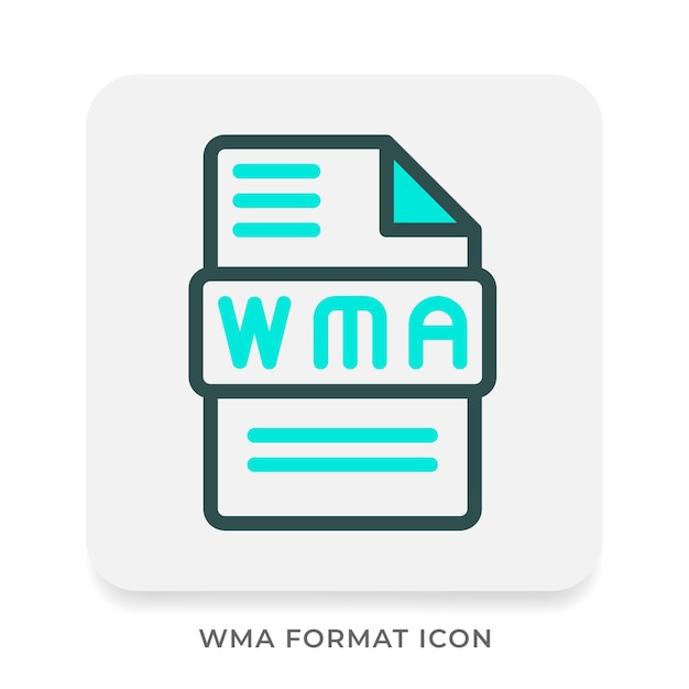 Wma símbolo de contorno minimalista con colores dinámicos para el formato de audio