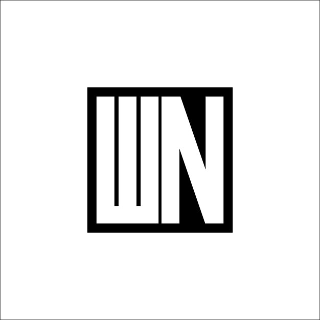 WN Combinación de letras modernas Logotipo de diseño minimalista