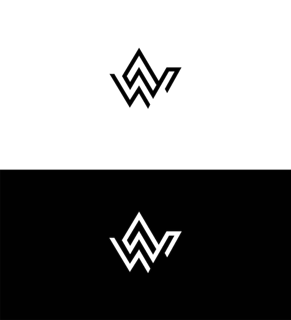 WN NW Letrero Logotipo de la identidad del signo del símbolo