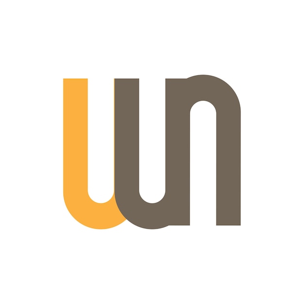 WN WN vector del logotipo del ícono de la letra