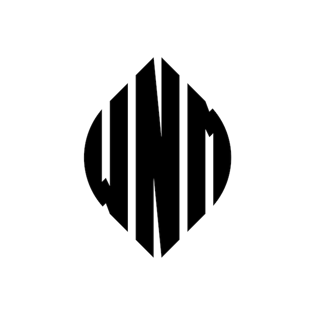 WNM diseño de logotipo de letras circulares con forma de círculo y elipse WNM letras elípticas con estilo tipográfico Las tres iniciales forman un logotipo de círculo WNM emblema de círculo Monograma abstracto letra marca vector