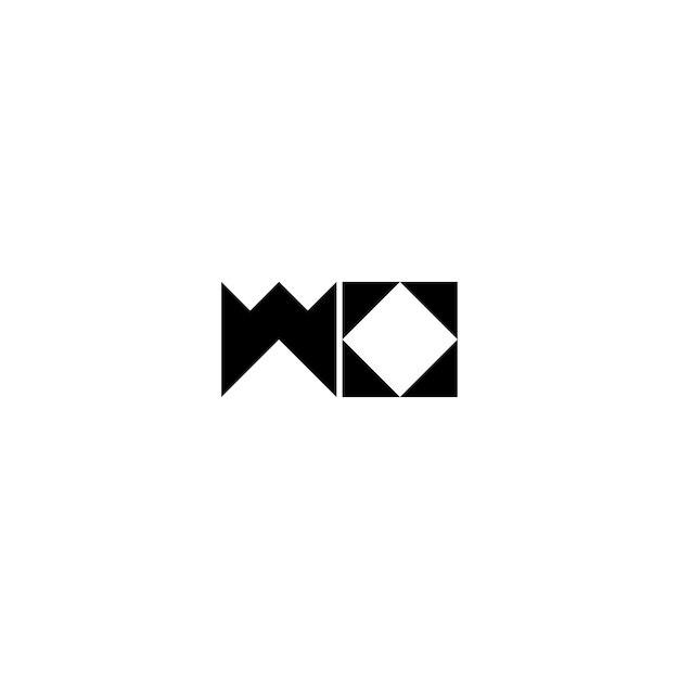 WO monograma diseño del logotipo letra texto nombre símbolo monocromático logotipo alfabeto carácter logotipo simple