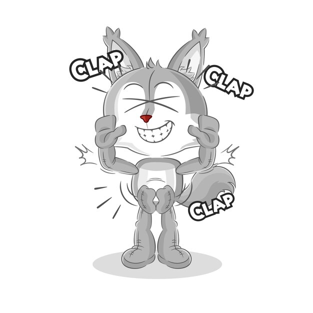 Wolf aplausos ilustración vector de caracteres