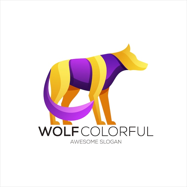 Vector wolf logo degradado colorido abstracto