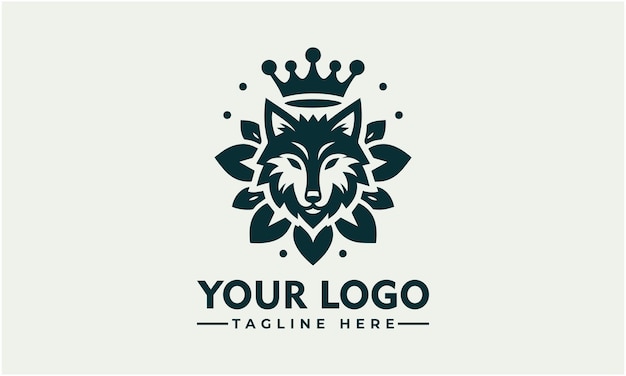 wolf Logo de la flor de la corona Diseño vectorial Vector del logotipo de Vintage Wolf para la identidad empresarial