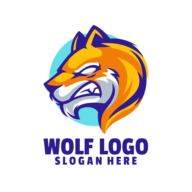 Wolf logo mascota diseños vector