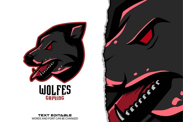 Wolfl esport logo premium vector