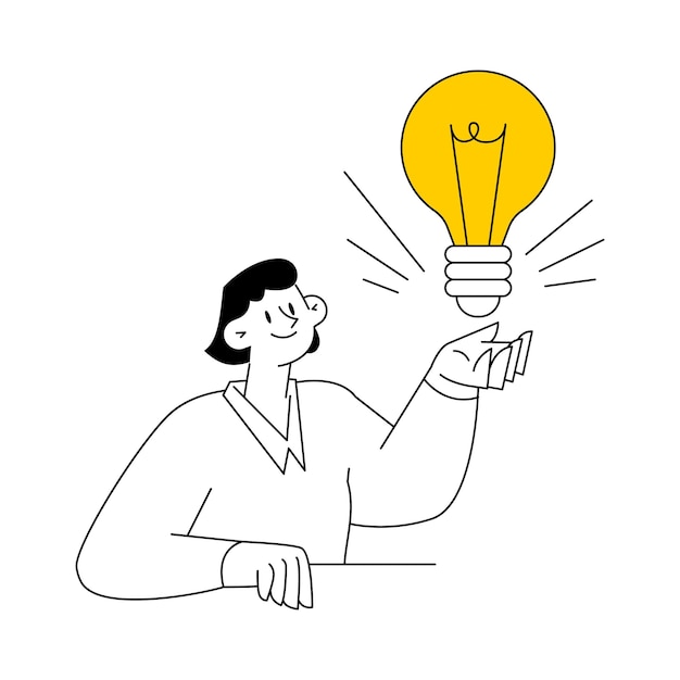 Woman with Lightbulb Creative Idea Concept