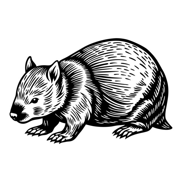 Wombat en cuclillas svg