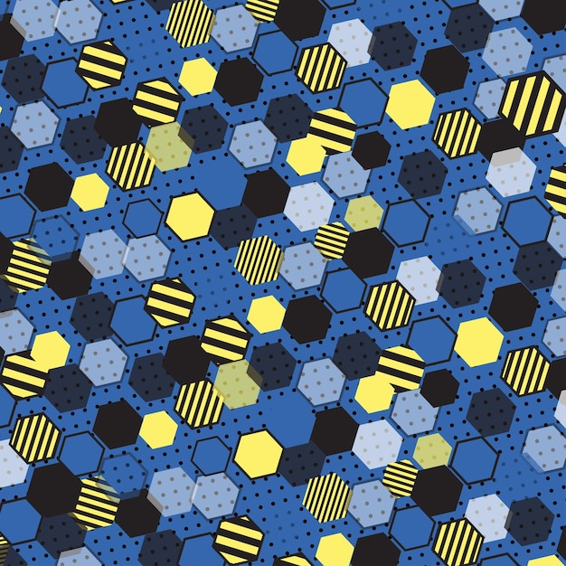 Wonder Honeycomb en tono azul Vector Ilustración