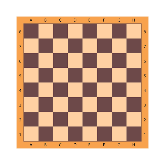 Wood checkered chess board Chessman in flat style Game figures Strategy game intelligent