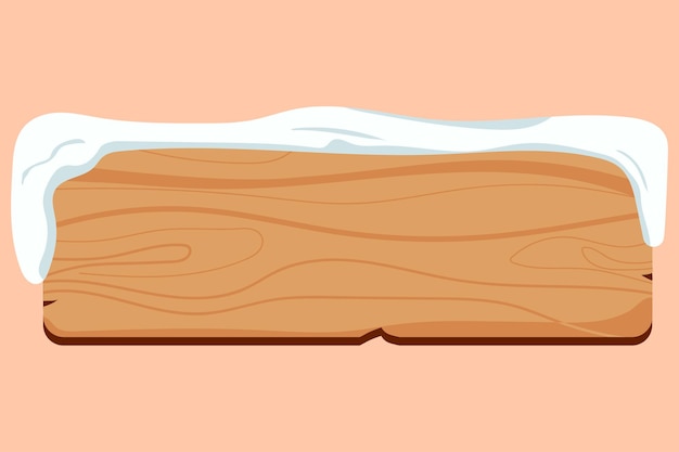 Wooden Sign Board Snow Vector Design